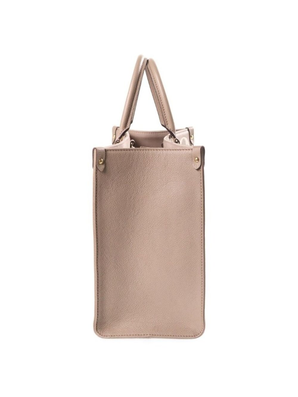 Louis Vuitton Bicolor Monogram Empreinte On The Go MM Tourterelle Cream Handbag - Picture 3 of 9
